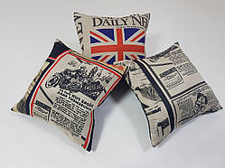 Комплект подушок Retro news, 3 шт. 32х32см