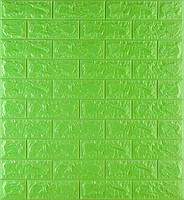Самоклеющаяся декоративная 3D панель под зелёный кирпич 700x770x7 мм