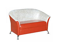 Диван Комби 2 тм Алис-мебель Морковный с белым