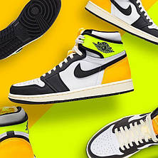 Чоловічі кросівки Air Jordan 1 Retro White Yellow ALL05899, фото 3
