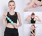 Ролик масажний для йоги Massage stick | Масажер для спини | Валик для фітнесу масажний, фото 7