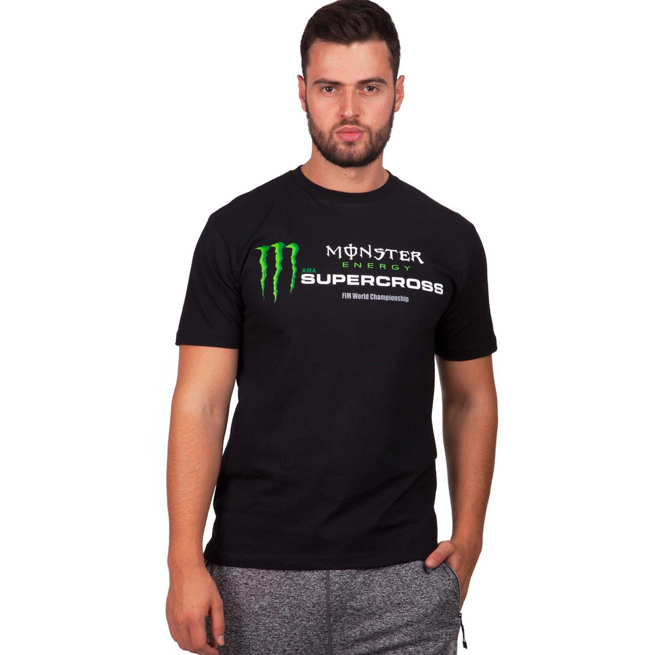 Футболка спортивне чоловіче MONSTER SUPERCROSS CO-4484 розмір S-XL-42-54 чорний