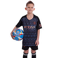 Форма футбольна дитяча MANCHESTER CITY гостьова 2021 CO-2493 (р-р 20-30,6-14 років, 110-165 см, чорний)