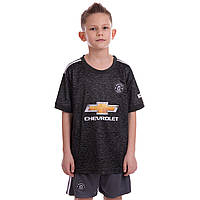 Форма футбольна дитяча MANCHESTER UNITED гостьова 2021 CO-2497 (р-р 22-30,8-14 років, 120-165 см, чорний)