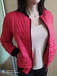 Весняна жіноча куртка бомбер колір пудра рожевий хакі чорний червоний розмір 42 44 46 48 50 52 новинка 2021, фото 4