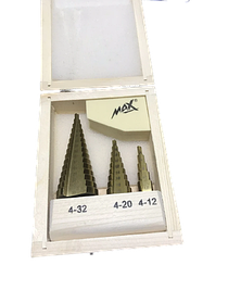 Набір з 3-х ступінчастих свердел MAX, від 4 до 32 мм