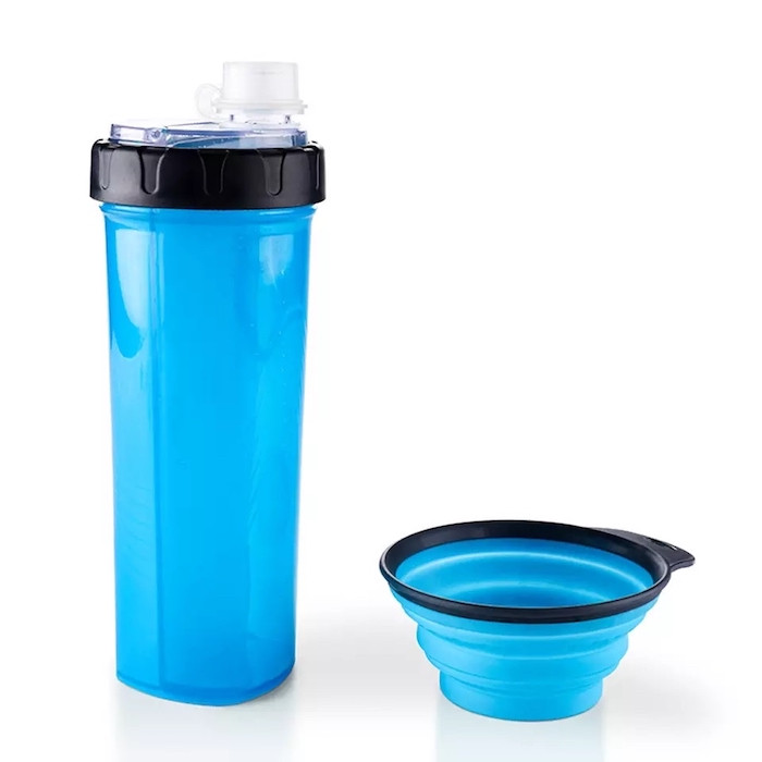 Контейнер для корму та води для тварин HappyPet синій з однією мискою, фото 1