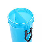 Контейнер для корму та води для тварин HappyPet синій з однією мискою, фото 4