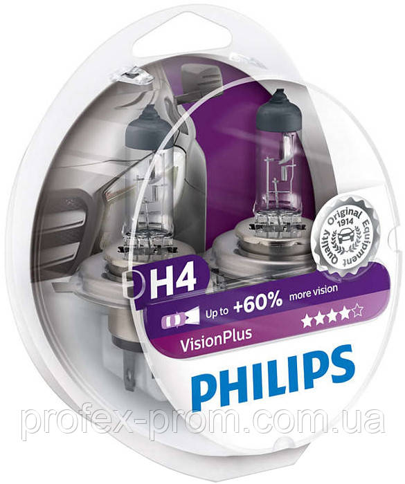 Автолампа Philips VPS2 12342 H4 Vision Plus SP 12V 60/55W (P43t-38) (блістер) (шт.)