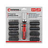 Викрутка реверсивна з комплектом насадок 57 од INTERTOOL VT-3361, фото 4