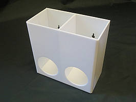 Диспенсер для бахіл на 2 секції настінний білий