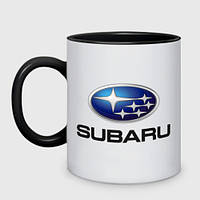 Чашка Subaru керамическая. Отличный подарок автолюбителю Цветная внутри и ручка