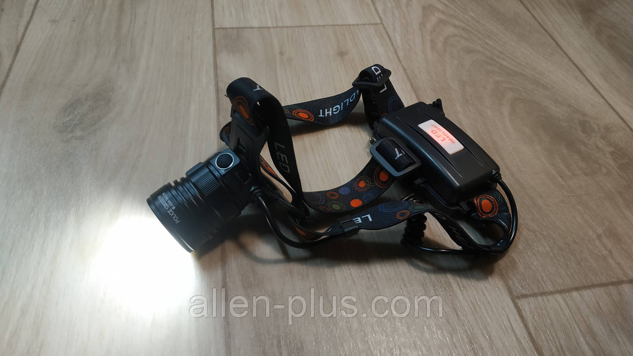 Ліхтар акумуляторний налобний BL-8004-T6+COB, zoom (2х18650, 3 режими)