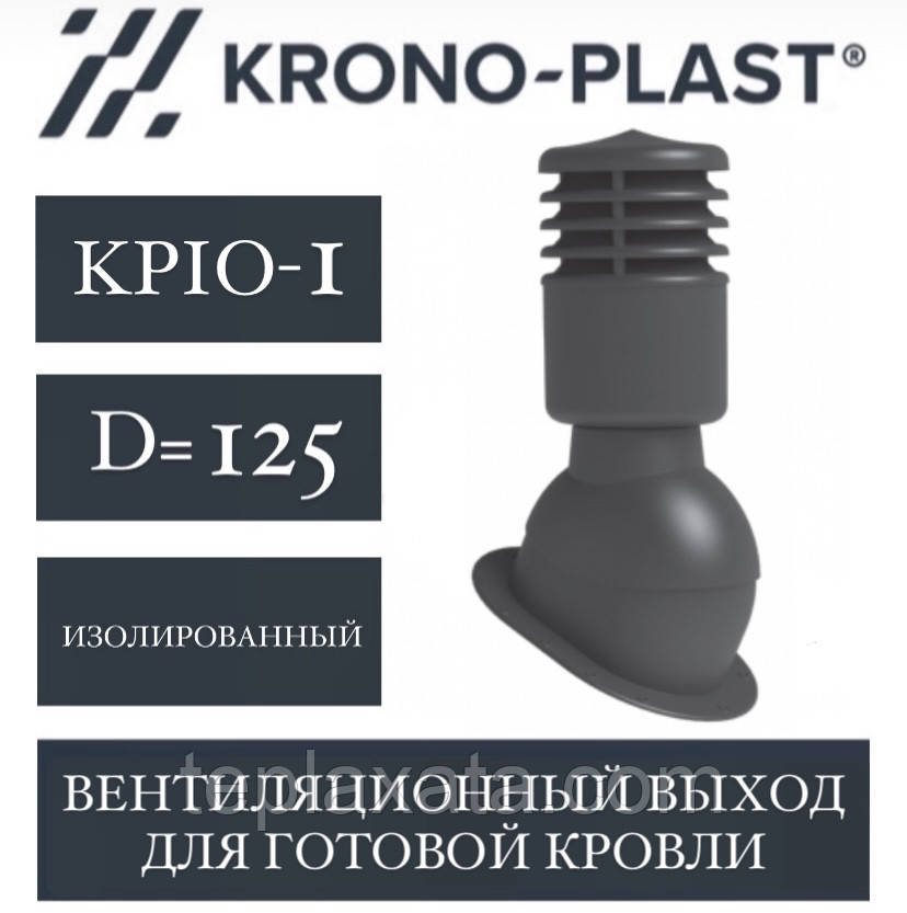 KRONOPLAST KPIO-1 (125 мм) Вент.вихід для готової покрівлі, фото 1