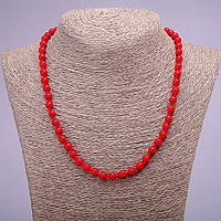 Намисто Корал прес гладка кулька d-6(+-)мм L-45см купити біжутерію оптом в інтернеті