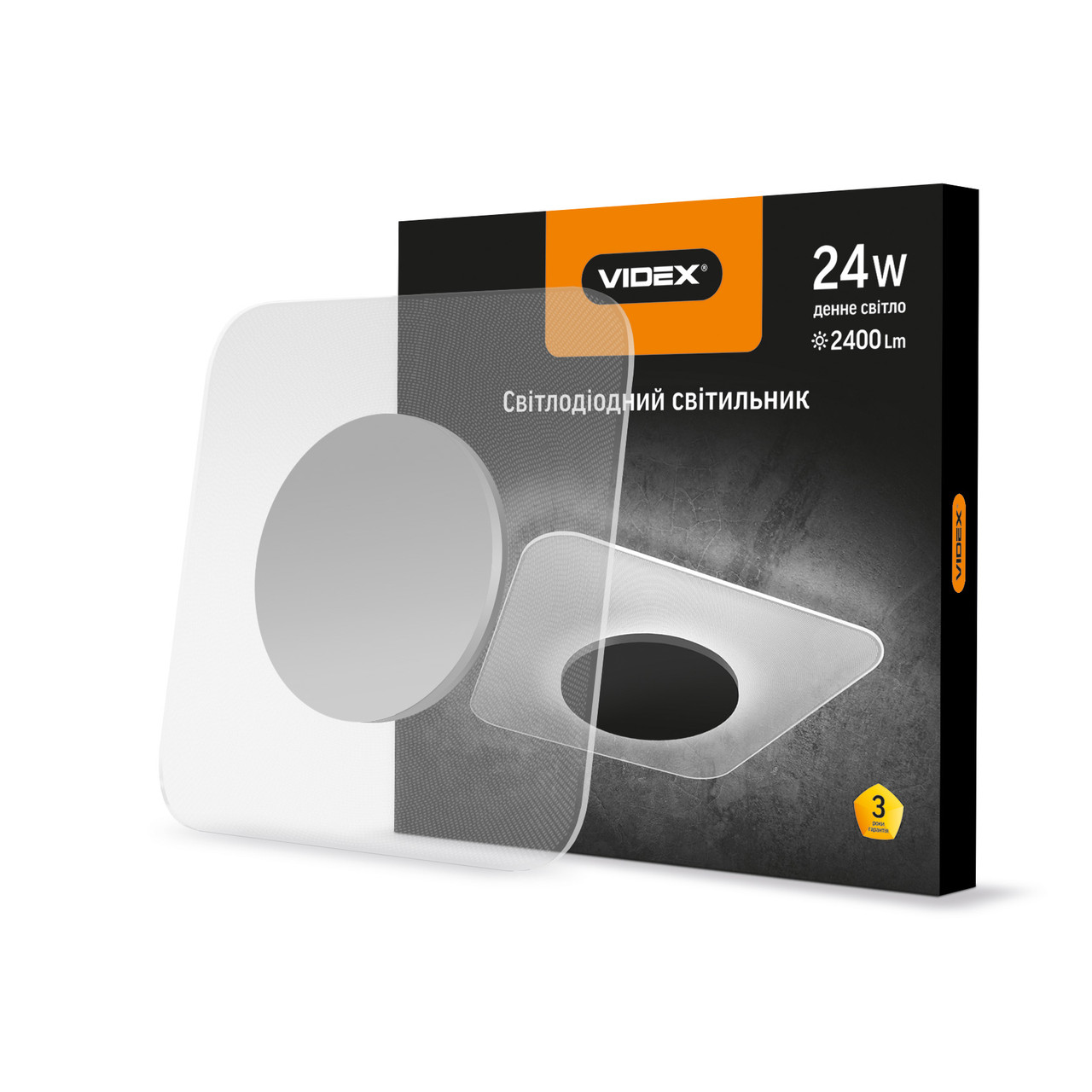 LED светильник акриловый квадратный Videx 24W 4100K VL-JTS-24S4 24886