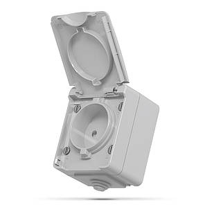IP65 Розетка зовнішня одинарна сіра Videx Binera VF-BNW21-G 25727