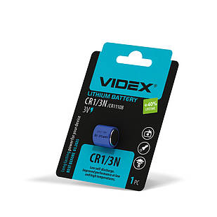 Батарейка літієва Videx CR1/3N 1шт BLISTER CR1/3N 1pc 25724