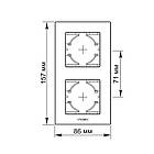 Рамка срібний алюміній на 2 місця вертикальна Videx Binera VF-BNFRA2V-SL 26130, фото 3