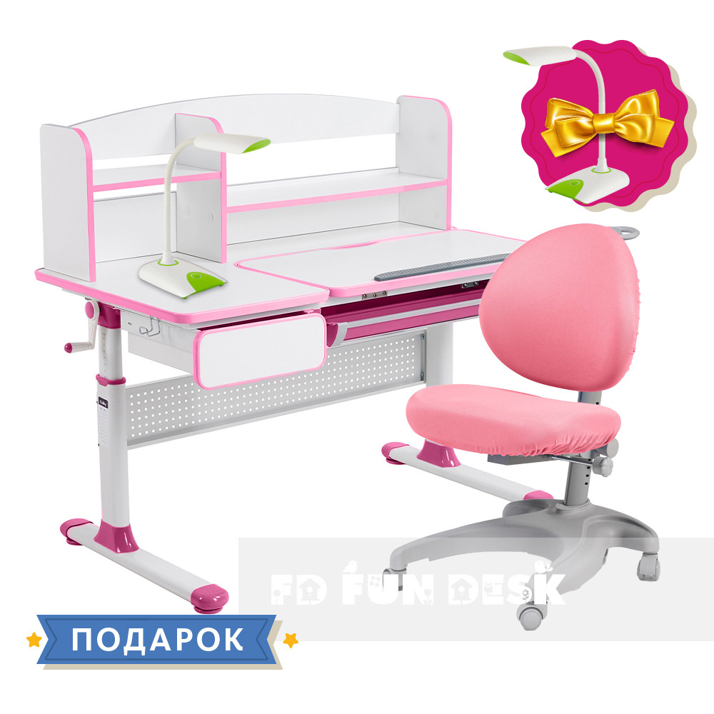 Комплект для принцеси 👸 Cubby Rimu Pink + ортопедичне крісло FunDesk Delizia Pink