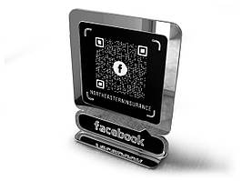Табличка з QR кодом Facebook на стіл 200х250мм