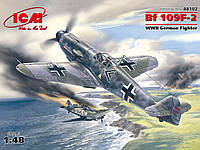 BF 109 F-2. Сборная платиковая модель германского истребителя ІІ МВ. 1/48 ICM 48102