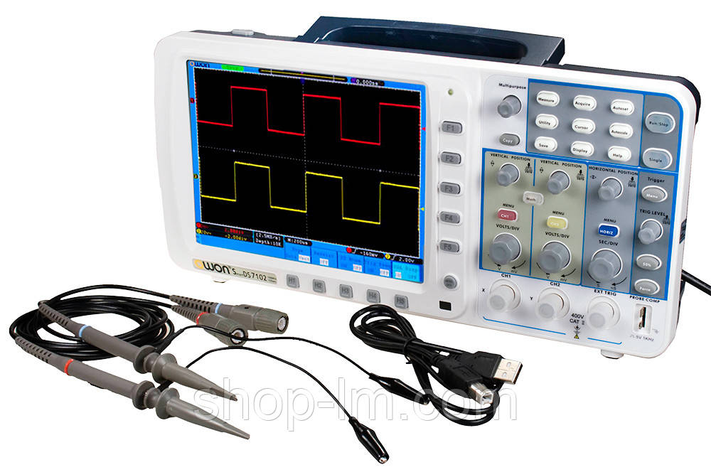 Осцилограф OWON SDS7102 (100 МГц, 2 каналу, 1 ГВ/с) з акумуляторною батареєю. При покупці з ПДВ +20%