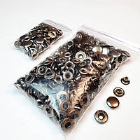 Кнопки Alfa 15мм(100шт)Блек никель (Турция).Кнопки для курток, для одежды