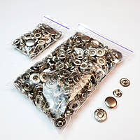 Кнопки Alfa 15мм(100шт)Сріблястий нікель (Туреччина).Кнопки для курток, для одягу