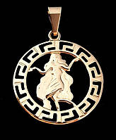 Кулон TSATSA зі знаком зодіаку "Діва". Позолота ЧВ. Діаметр: 25 мм.