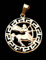 Кулон TSATSA зі знаком зодіаку "Стрілець". Позолота ЧВ. Діаметр: 25 мм.