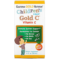 California Gold Nutrition, Витамин C в жидкой форме для детей, со вкусом терпкого апельсина, 118 мл