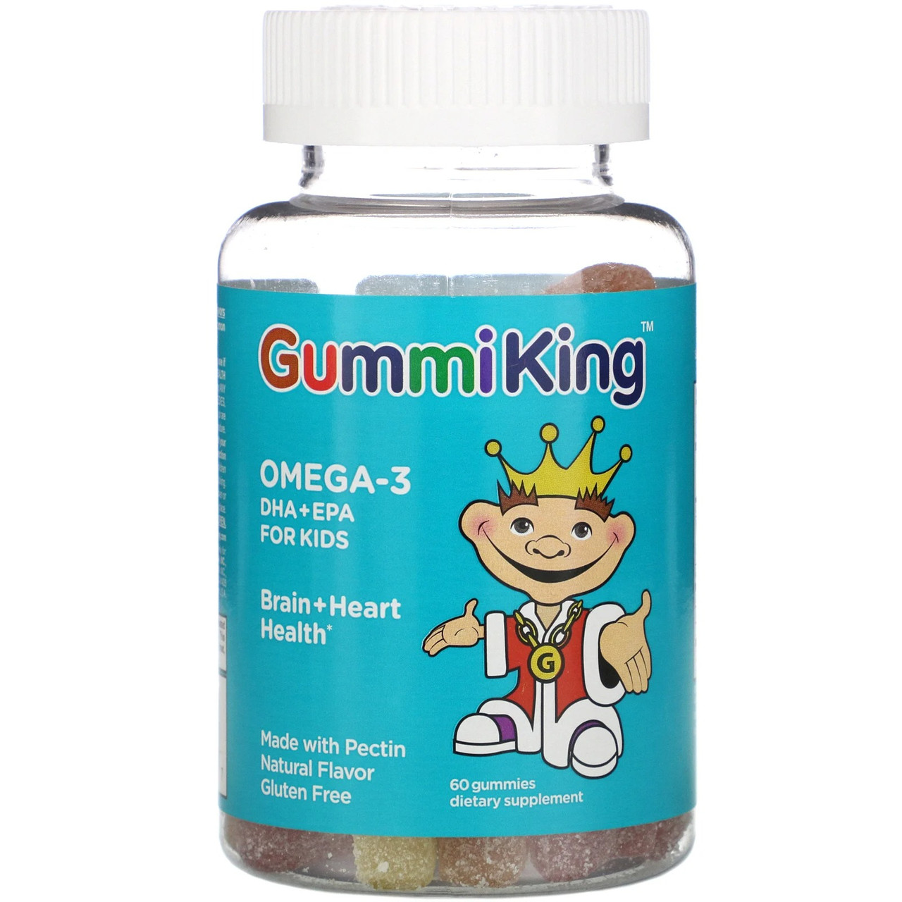 ДГК Омега-3 для дітей GummiKing DHA Omega 3 для здоров'я мозку та серця 60 жувальних цукерок