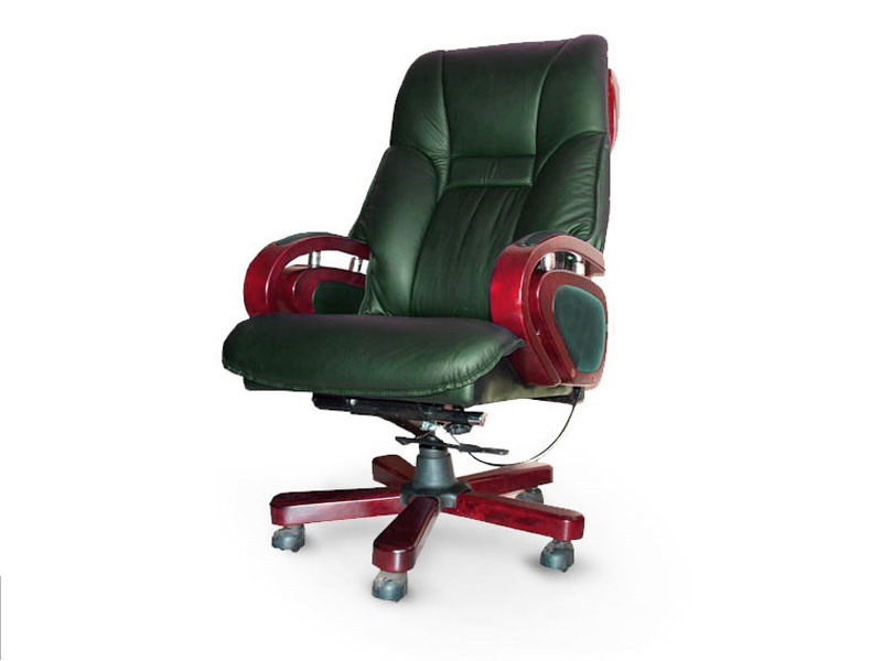 Крісло керівника Спрингс механізм Deep Tilt комбінована шкіра люкс Зелена (Діал ТМ)