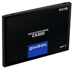 Твердотільний диск 2.5"  512GB Goodram CX400   SATA 3, TLC  (SSDPR-CX400-512-G2) (код 117041)