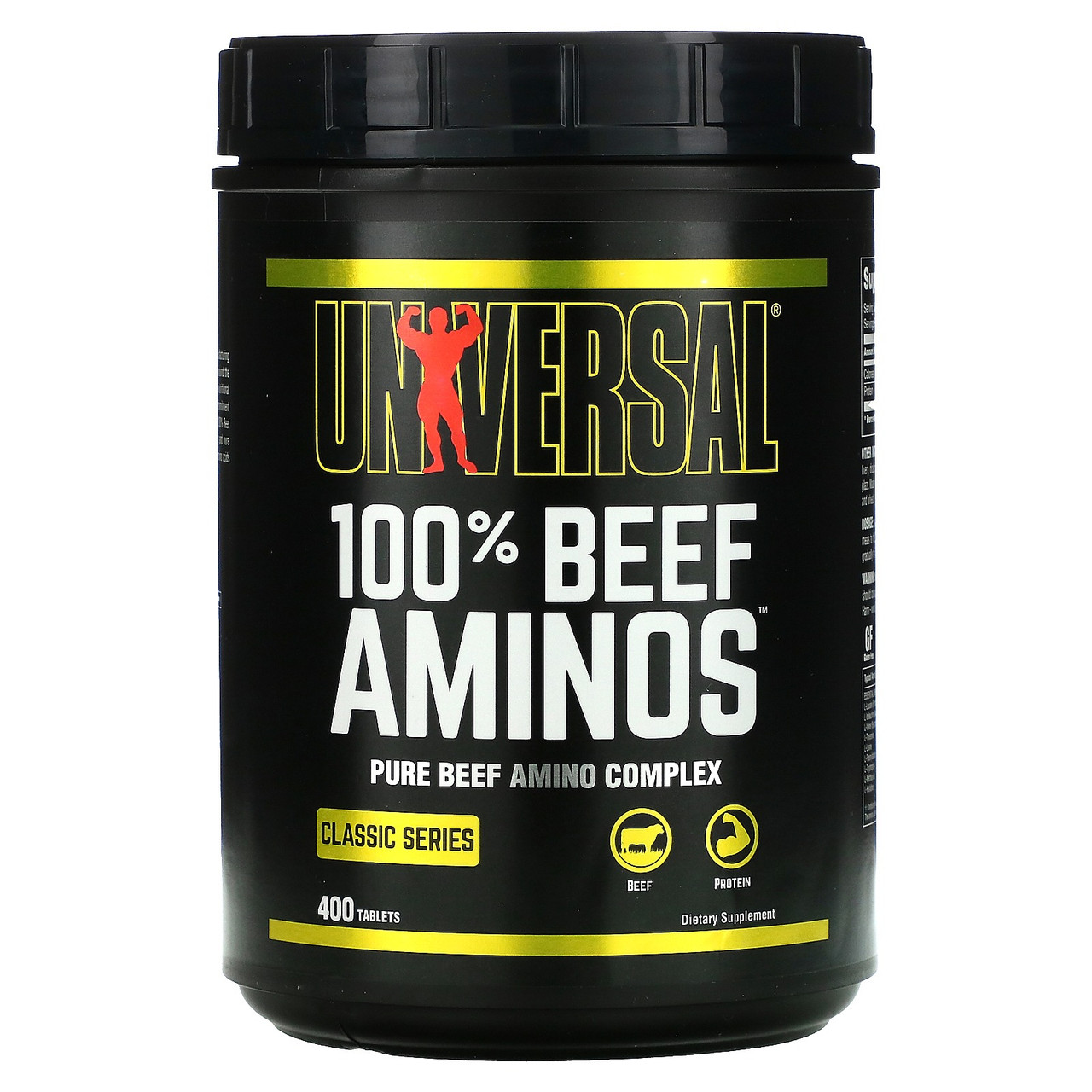 Universal Nutrition, 100% Beef Aminos, Комплекс амінокислот з яловичини, 400 таблеток. США