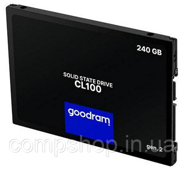Твердотільний диск 2.5"   240GB  Goodram CL100  (SATA 6Gb/s, 520/400MB/s, 3D-NAND TLC) (код 114375), фото 1