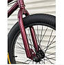 Трюковий велосипед BMX двоколісний на сталевій рамі з пегами TopRider BMX-20 дюймів бордовий, фото 4