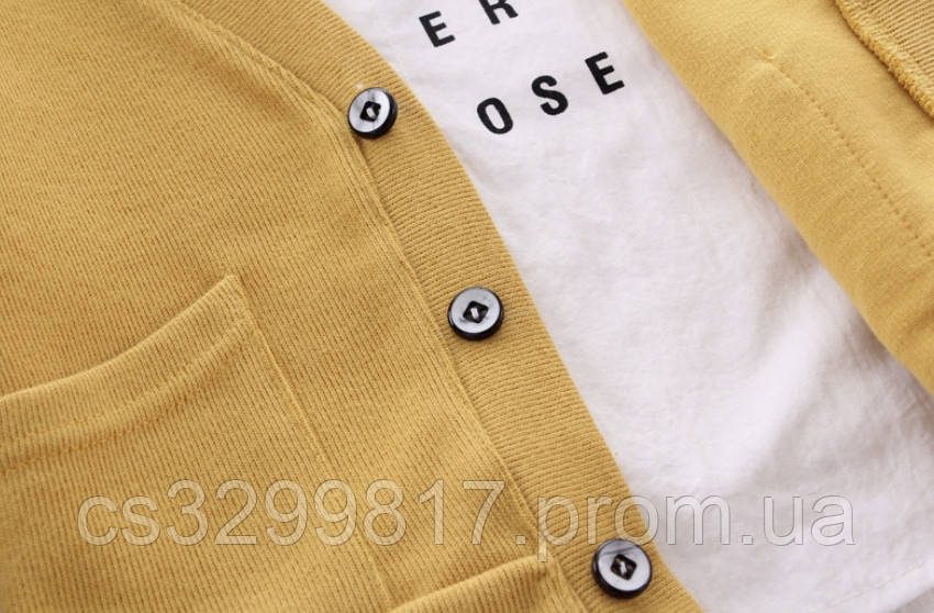 Детский комплект (рубашка+кардиган+джинсы) 80см - фото 6 - id-p1394761235