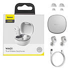 Бездротові Bluetooth-навушники BASEUS Encok WM01 TWS Білі, фото 9