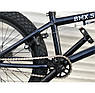 Трюковий велосипед BMX двоколісний на сталевій рамі з пегами TopRider BMX-20 дюймів синій, фото 5