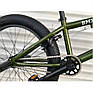 Трюковий велосипед BMX двоколісний на сталевій рамі з пегами TopRider BMX-20 дюймів хакі, фото 3