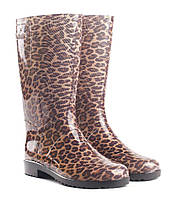 Осінні жіночі гумові чоботи леопардові