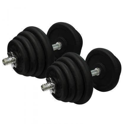 Гантелі металеві розбірні з покриттям розбірні гантелі для силових тренувань Newt Home 2 шт по 23,5 кг, фото 2