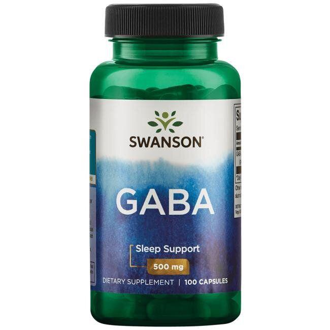 Swanson GABA High Potency 500 mg, Гамма-аміномасляна кислота (100 капс.)