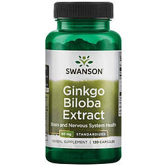Swanson Ginkgo Biloba Extract 60 mg, Екстракт гінкго білоба (120 капс.)