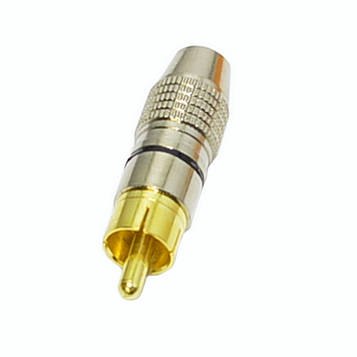 Штекер RCA метал, silver-gold d6,5мм, чорн. 1-0103Bk