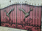 Ковані ворота з профнастилом і хвірткою, фото 4