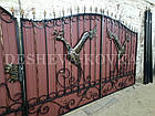 Ковані ворота з профнастилом і хвірткою, фото 3