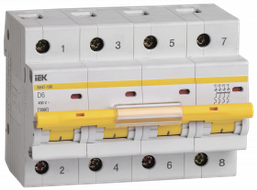 IEK Вимикач автоматичний ВА47-100 4P 6А 10кА D, MVA40-4-006-D